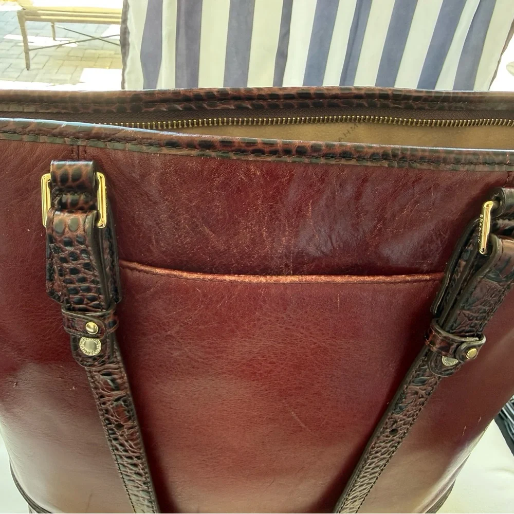 Brahmin Asher Tote Malbec Medium Embossed Croc Trim - Picture 5 of 16